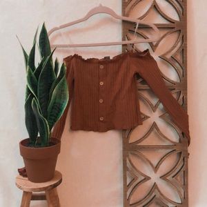 Rust Off the Shoulder Top